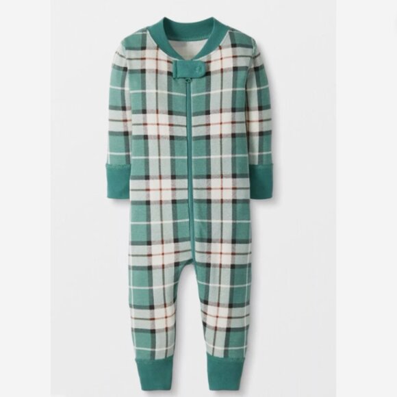 Hanna Anderson Zip Sleeper Green Plaid - Picture 1 of 3